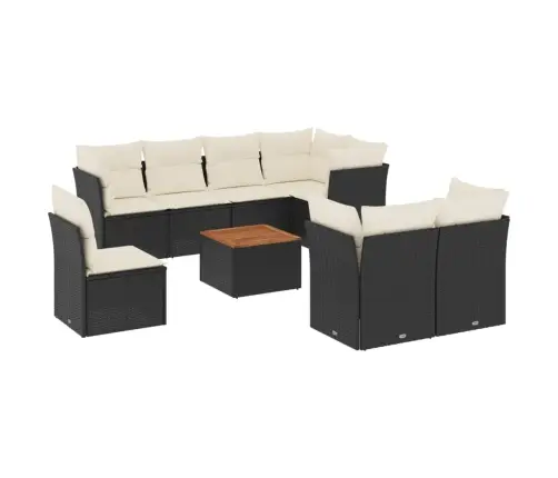 9-Osaline Aiadiivani Komplekt Patjadega, Must, Polürotang