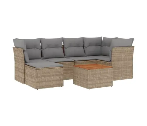 7-Osaline Aiadiivani Komplekt Patjadega, Beež, Polürotang