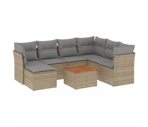 8-Osaline Aiadiivani Komplekt Patjadega, Beež, Polürotang