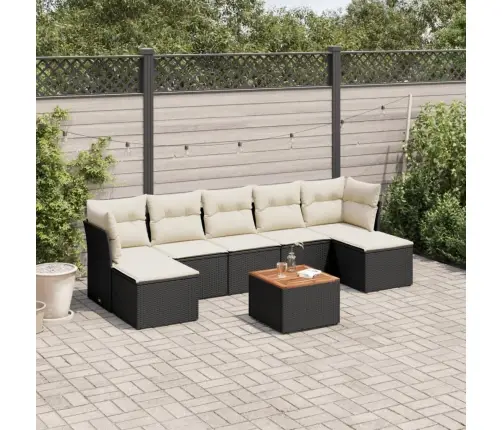 8-Daļīgs Dārza Dīvāna Komplekts, Matrači, Melna Pe Rotangpalma Vidaxl