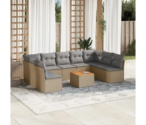 10-Osaline Aiadiivani Komplekt Patjadega, Beež, Polürotang