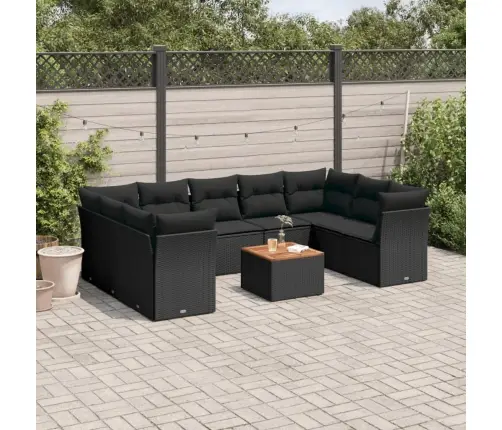 10-Osaline Aiadiivani Komplekt Patjadega, Must, Polürotang