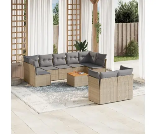 10-Osaline Aiadiivani Komplekt Patjadega, Beež, Polürotang