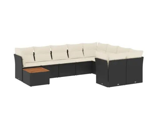 10-Osaline Aiadiivani Komplekt Patjadega, Must, Polürotang