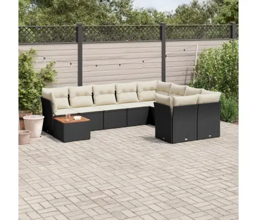 10-Osaline Aiadiivani Komplekt Patjadega, Must, Polürotang