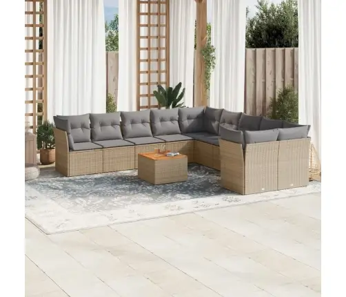 11-Osaline Aiadiivani Komplekt Patjadega, Beež, Polürotang