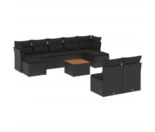 10-Osaline Aiadiivani Komplekt Patjadega, Must, Polürotang