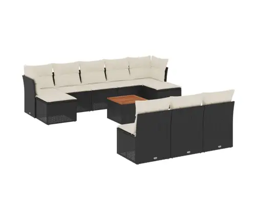 Sodo Komplektas Su Pagalvėlėmis, 11 Dalių, Juodas, Poliratanas