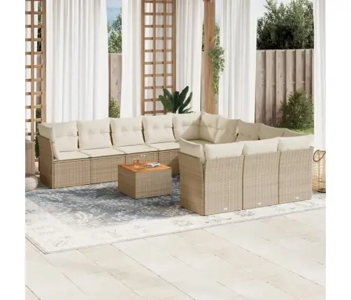 12-Osaline Aiadiivani Komplekt Patjadega, Beež, Polürotang