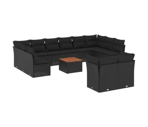 13-Daļīgs Dārza Dīvāna Komplekts Ar Matračiem, Pe Rotangpalma Vidaxl