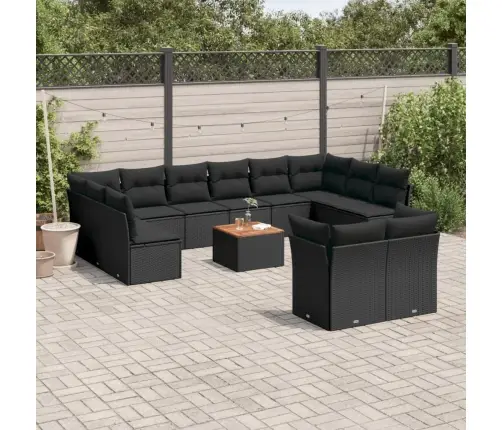 13-Daļīgs Dārza Dīvāna Komplekts Ar Matračiem, Pe Rotangpalma Vidaxl