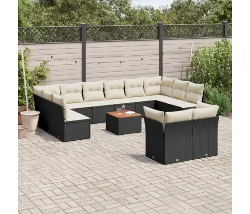 13-Osaline Aiadiivani Komplekt Patjadega, Must, Polürotang