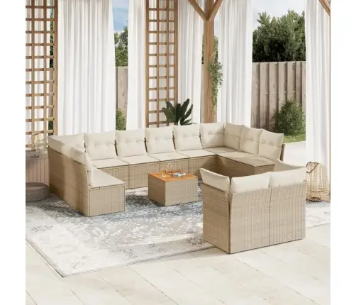 13-Osaline Aiadiivani Komplekt Patjadega, Beež , Polürotang