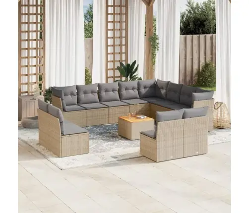 13-Osaline Aiadiivani Komplekt Patjadega, Beež , Polürotang