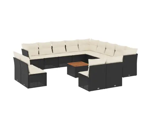 14-Osaline Aiadiivani Komplekt Patjadega, Must, Polürotang