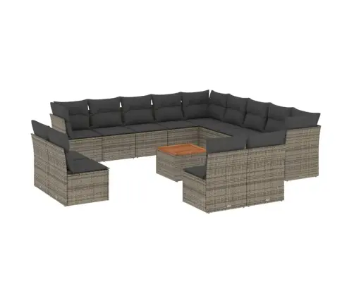 Sodo Komplektas Su Pagalvėlėmis, 14 Dalių, Pilkas, Poliratanas