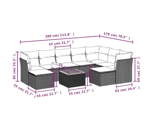 10-Osaline Aiadiivani Komplekt Patjadega, Must, Polürotang