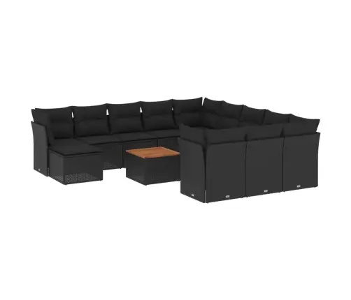 13-Daļīgs Dārza Dīvāna Komplekts Ar Matračiem, Pe Rotangpalma Vidaxl