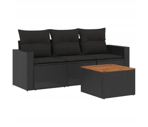 4-Osaline Aiadiivani Komplekt Patjadega, Must, Polürotang