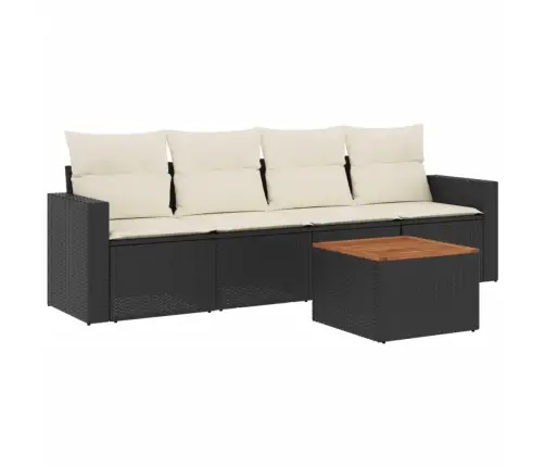 5-Daļīgs Dārza Dīvāna Komplekts Ar Matračiem, Pe Rotangpalma Vidaxl