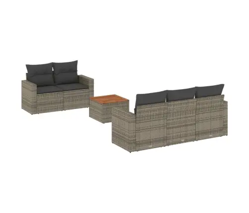 6-Daļīgs Dārza Dīvāna Komplekts Ar Matračiem, Pelēks Pe Pinums Vidaxl