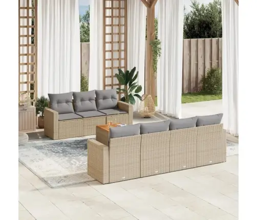 8-Osaline Aiadiivani Komplekt Patjadega, Beež, Polürotang