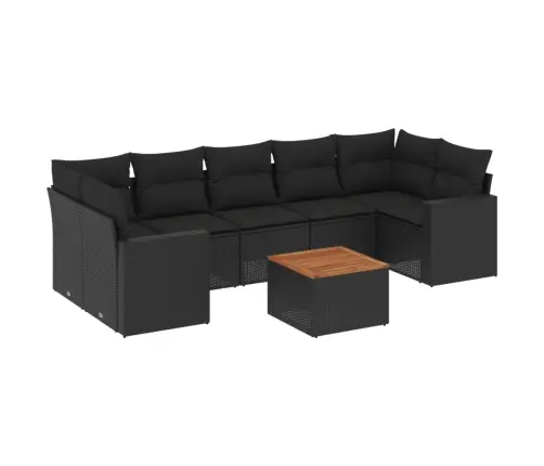 8-Osaline Aiadiivani Komplekt Patjadega, Must, Polürotang