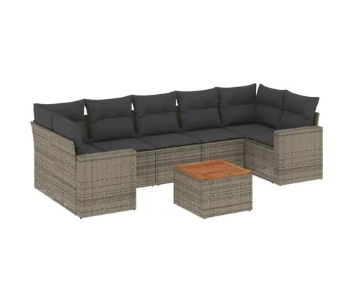 Sodo Komplektas Su Pagalvėlėmis, 8 Dalių, Pilkas, Poliratanas