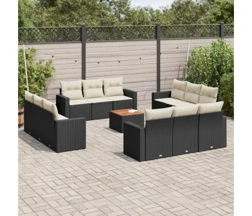 13-Daļīgs Dārza Dīvāna Komplekts Ar Matračiem, Pe Rotangpalma Vidaxl