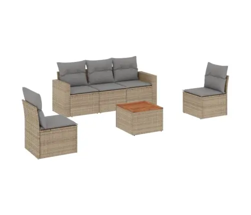 6-Osaline Aiadiivani Komplekt Patjadega, Beež, Polürotang