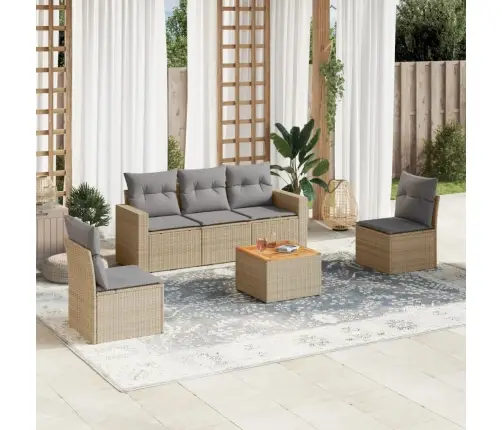 6-Osaline Aiadiivani Komplekt Patjadega, Beež, Polürotang