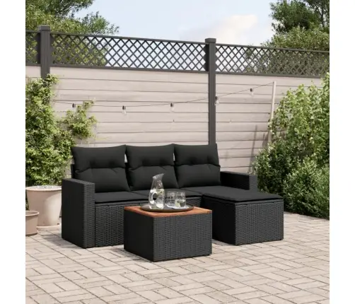 5-Osaline Aiadiivanikomplekt Patjadega, Must, Polürotang