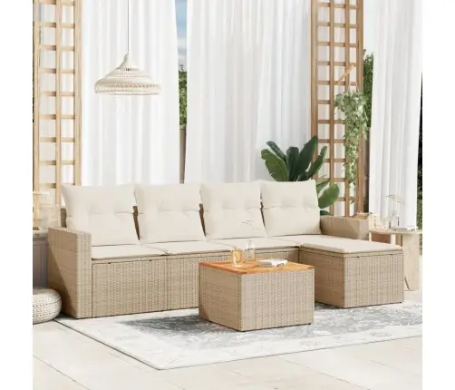 6-Osaline Aiadiivani Komplekt Patjadega, Beež, Polürotang