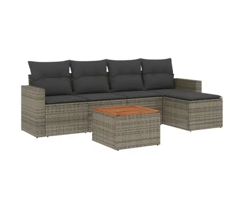 6-Daļīgs Dārza Dīvāna Komplekts Ar Matračiem, Pelēks Pe Pinums Vidaxl