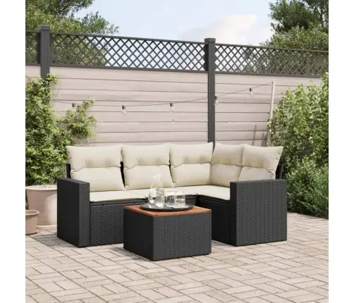 5-Osaline Aiadiivanikomplekt Patjadega, Must, Polürotang