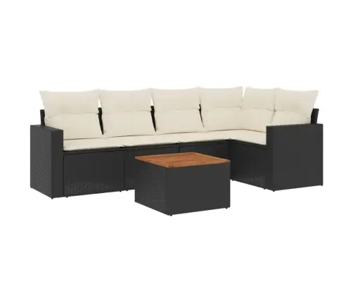 6-Daļīgs Dārza Dīvāna Komplekts, Matrači, Melna Pe Rotanpalma Vidaxl