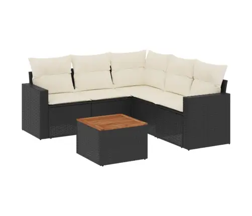 6-Osaline Aiadiivani Komplekt Patjadega, Must, Polürotang