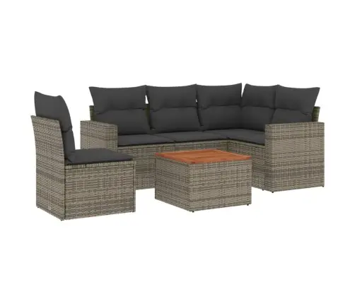 6-Daļīgs Dārza Dīvāna Komplekts Ar Matračiem, Pelēks Pe Pinums Vidaxl