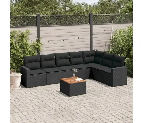 8-Osaline Aiadiivani Komplekt Patjadega, Must, Polürotang