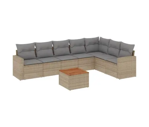 8-Osaline Aiadiivani Komplekt Patjadega, Beež, Polürotang