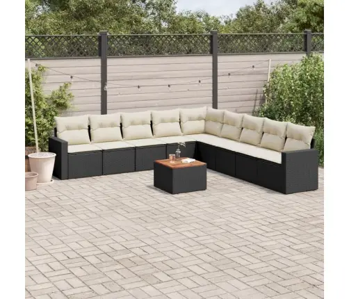 10-Osaline Aiadiivani Komplekt Patjadega, Must, Polürotang