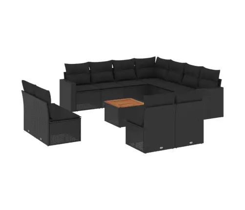 12-Osaline Aiadiivani Komplekt Patjadega, Must, Polürotang