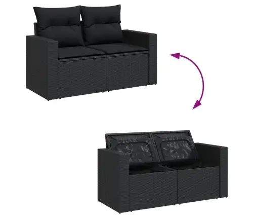 12-Osaline Aiadiivani Komplekt Patjadega, Must, Polürotang