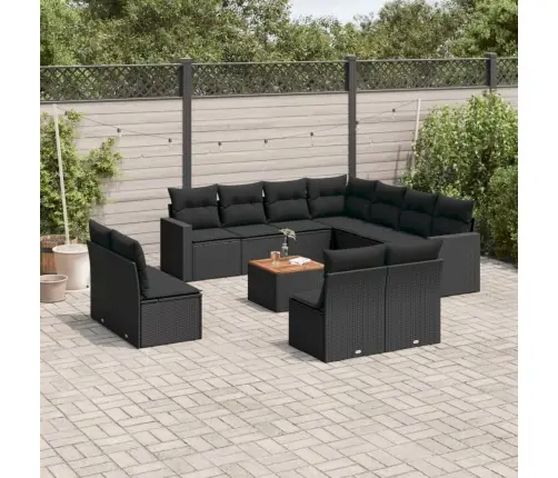 12-Osaline Aiadiivani Komplekt Patjadega, Must, Polürotang