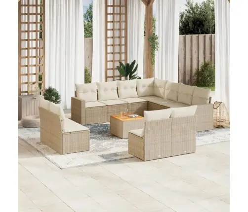 12-Osaline Aiadiivani Komplekt Patjadega, Beež, Polürotang