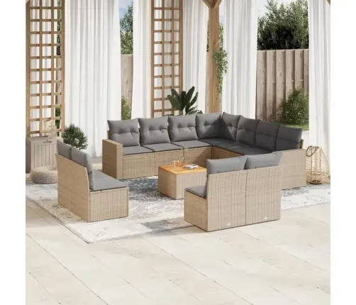 12-Osaline Aiadiivani Komplekt Patjadega, Beež, Polürotang