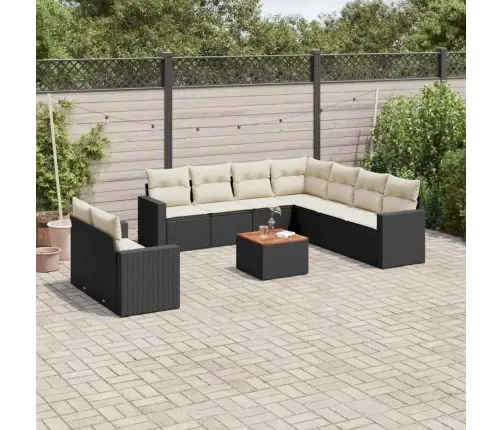 10-Osaline Aiadiivani Komplekt Patjadega, Must, Polürotang