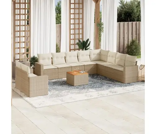 11-Osaline Aiadiivani Komplekt Patjadega, Beež, Polürotang