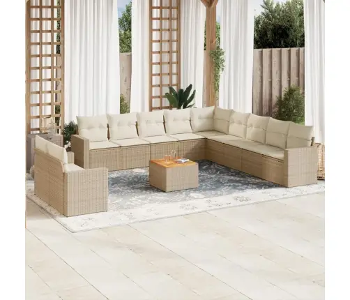 12-Osaline Aiadiivani Komplekt Patjadega, Beež, Polürotang