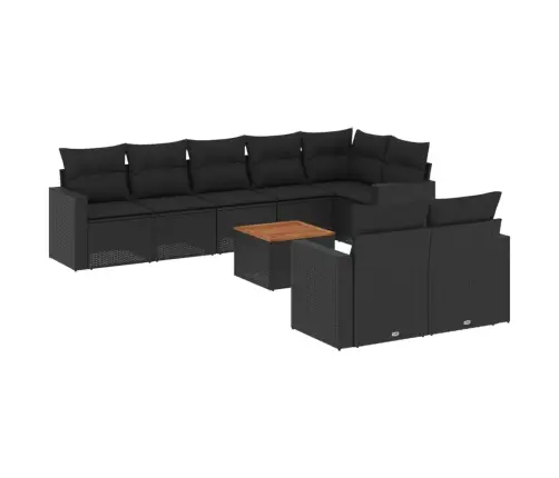 9-Osaline Aiadiivani Komplekt Patjadega, Must, Polürotang